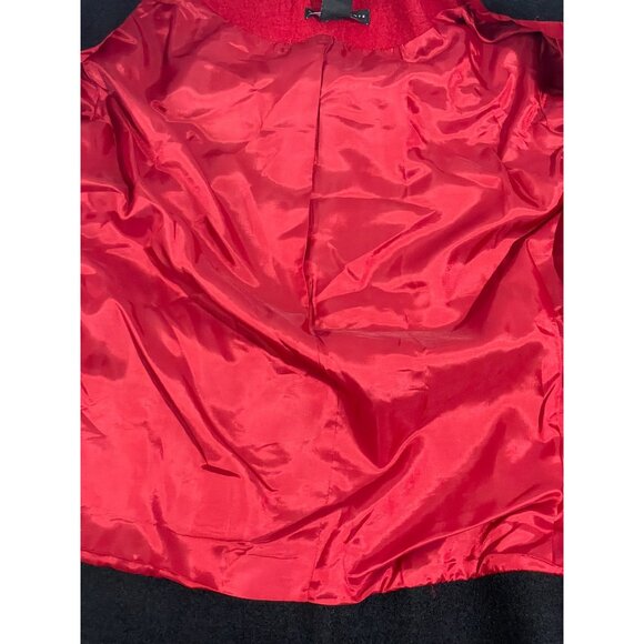 Grace Elements Womens Red Wool Blazer With Black Trim Size 10 - Picture 7 of 13